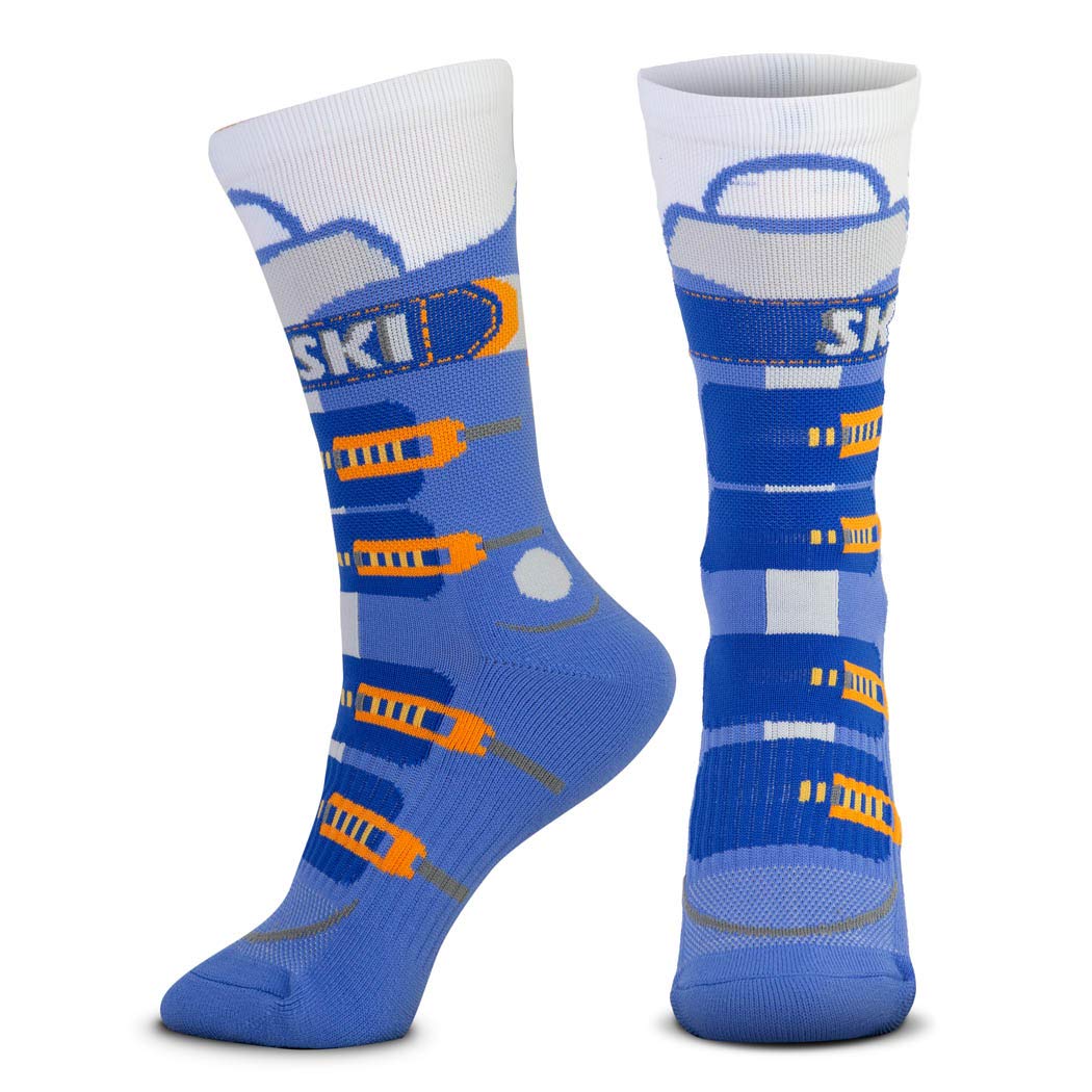 ChalkTalkSPORTS Skiing Athletic Woven Mid-Calf Socks for Men & Women - Breathable Comfort Ski Socks with Multiple Designs - Perfect for Skiing, Snowboarding & Winter Sports