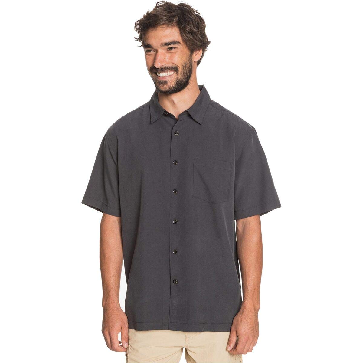 Quiksilver Men's Cane Island Woven Shirt - Lightweight Casual Button-Up for Summer Beach & Outdoor Activities