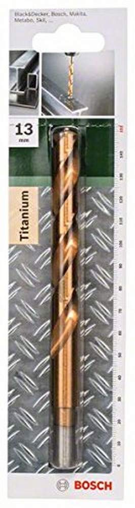 Bosch HSS-TiN Metal Drill Bit Set - 13mm High Speed Steel DIN 338 for Home & Garden DIY Projects - Perfect for Drilling Metal, Wood, and Plastic
