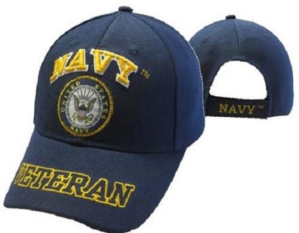 U.S. Navy Veteran Embroidered Cap - AES Shadow Blue Bill Crest Hat with Military Letters | Perfect for Veterans Day, Military Appreciation & Patriotic Events