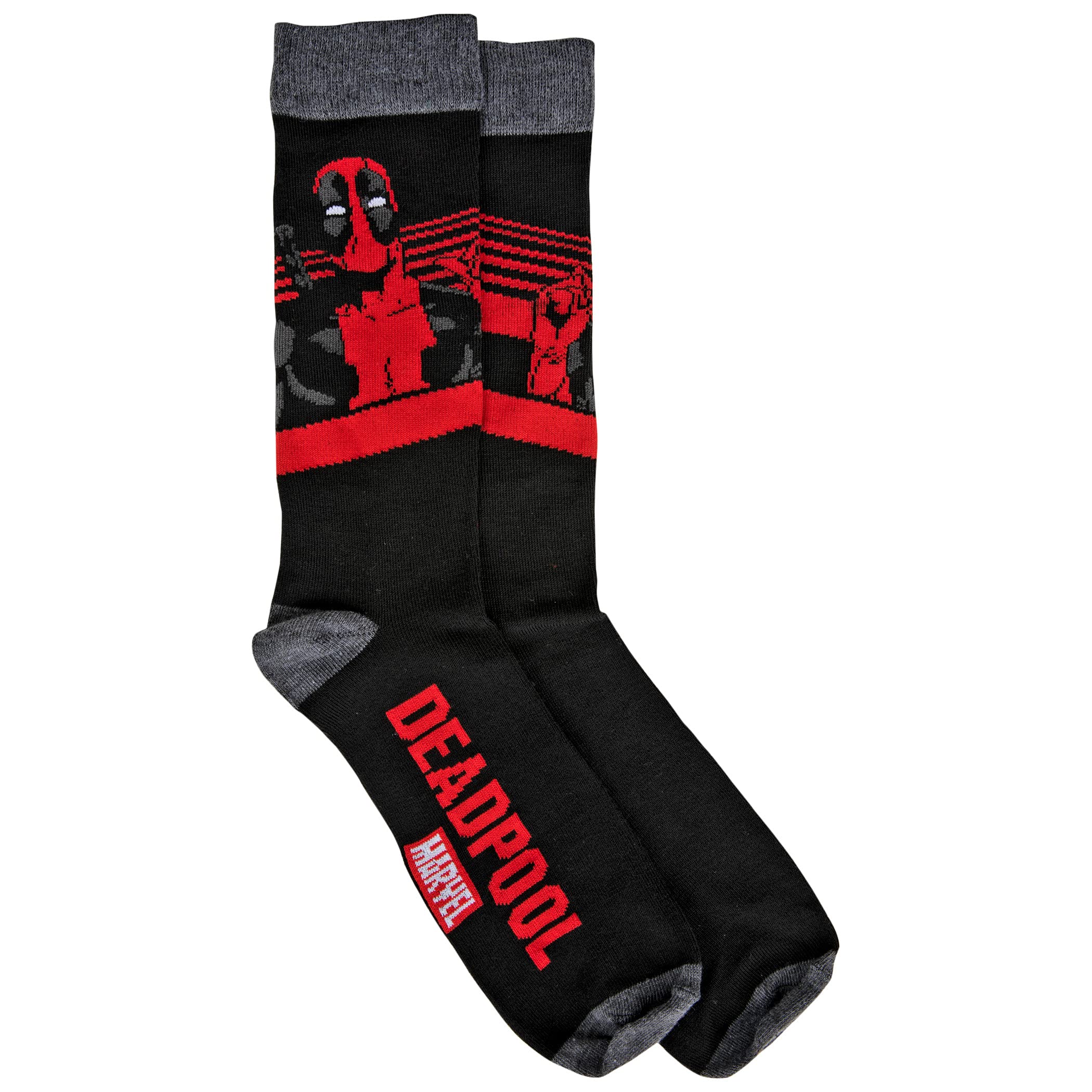 Deadpool Crew Socks - Marvel Character Socks for Casual Wear & Cosplay