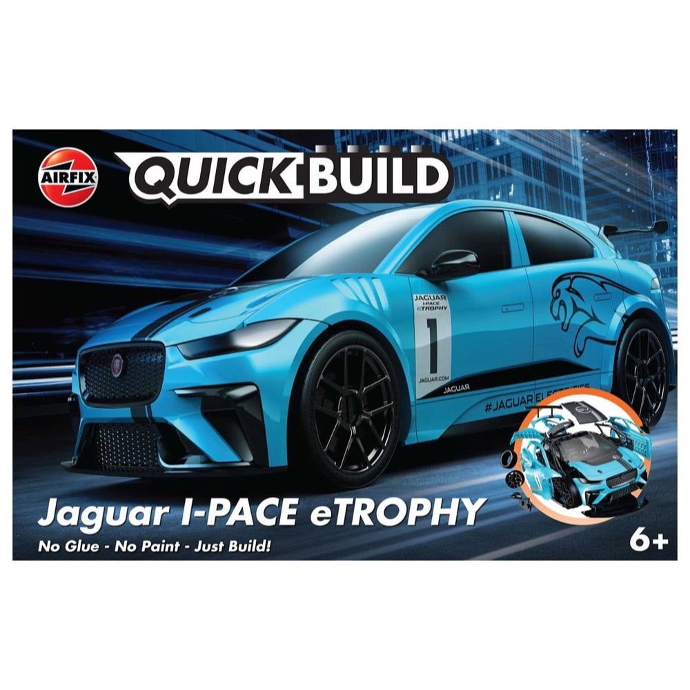 Airfix J6033 Quickbuild Jaguar I-PACE eTROPHY Model Kit - Easy Assembly Electric Racing Car Toy for Kids & Adults - Perfect for Collectors, Gifts & Racing Enthusiasts