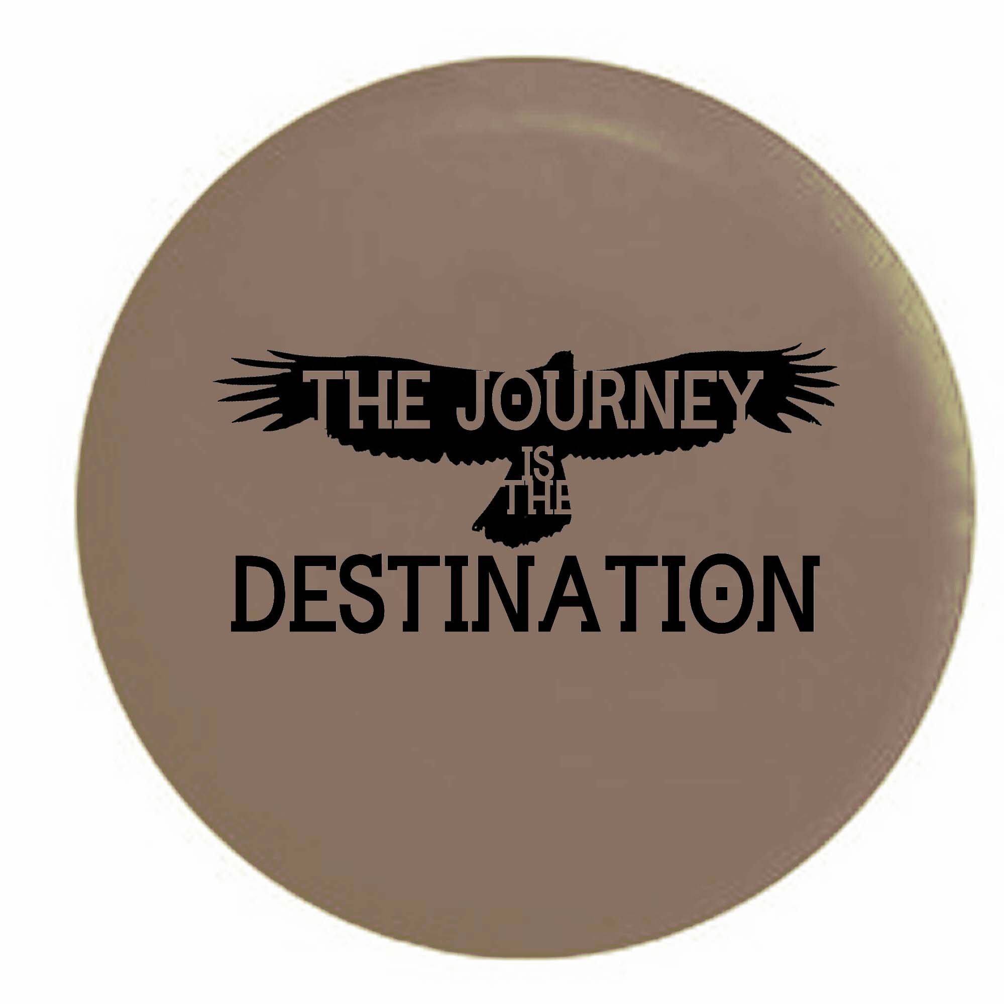 Pike Outdoors Tan Spare Tire Cover - 27.5 Inch Black Travel Adventure Quote with Soaring Eagle Design | Perfect for Jeep, SUV & Truck Accessories | Road Trips & Outdoor Exploration