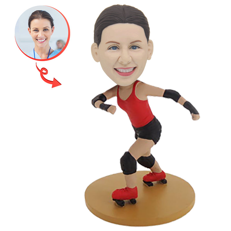 Custom Skating Bobblehead - Personalized Figure Skater Bobblehead Doll - Unique Gift for Ice Skating Fans & Collectors - Perfect for Office Desk Decor, Sports Memorabilia Display, and Birthday Presents