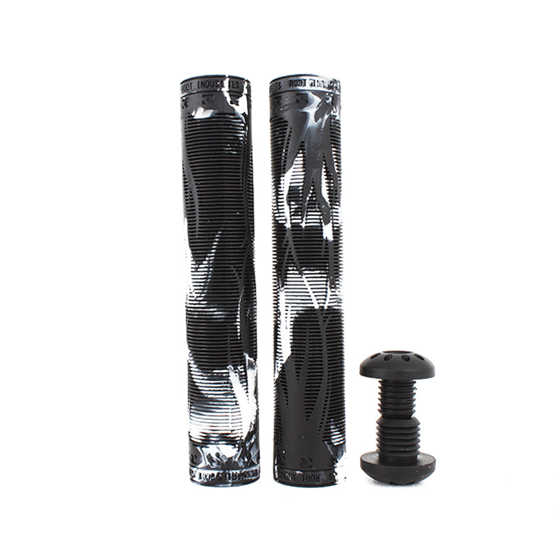 Root Industries R2 Air Grips - White/Black - Premium BMX Bike Handlebar Grips for Enhanced Control and Comfort - Perfect for BMX Racing, Stunt Riding, and Urban Cycling