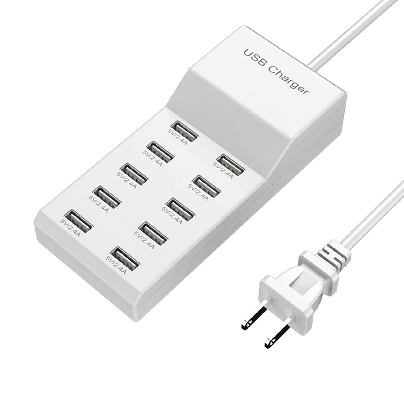 50W 10-Port USB Charging Station - Fast Multi-Device Wall Charger for iPhone, iPad, Samsung, Tablet - Compact Desktop Power Hub for Home, Office & Travel - Safe Smart Charging Block for Multiple Devices