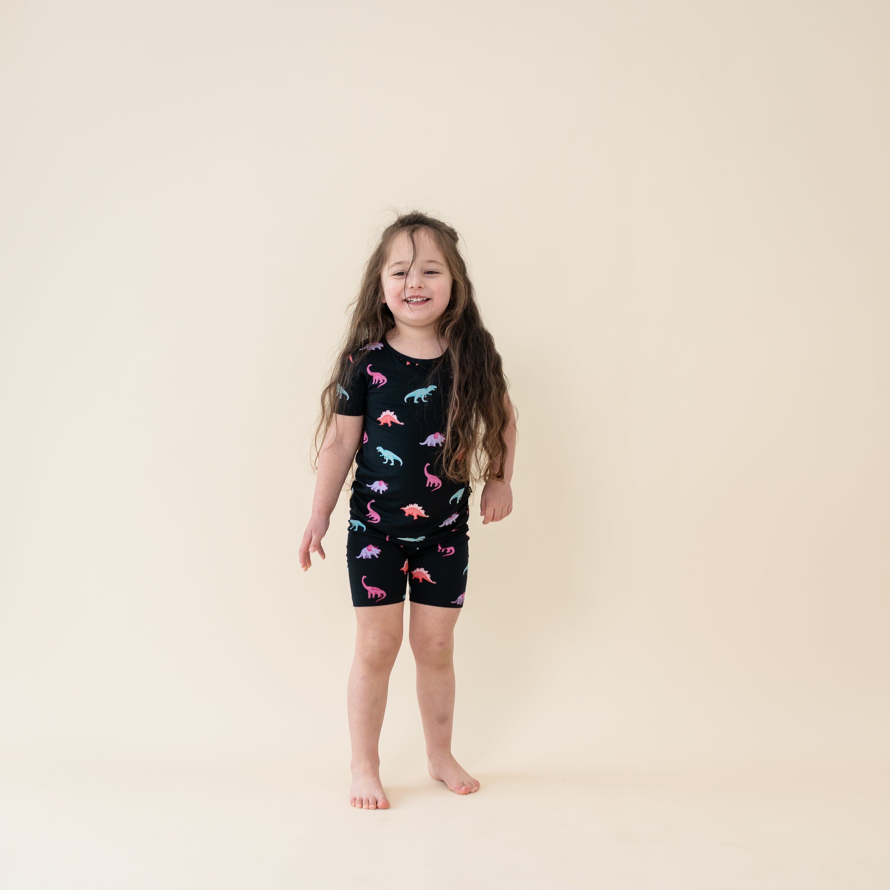 Comfortable Short Sleeve Pajamas for Women - Soft Sleepwear Set in Midnight Roar Print - Perfect for Lounging, Sleepovers & Relaxing at Home