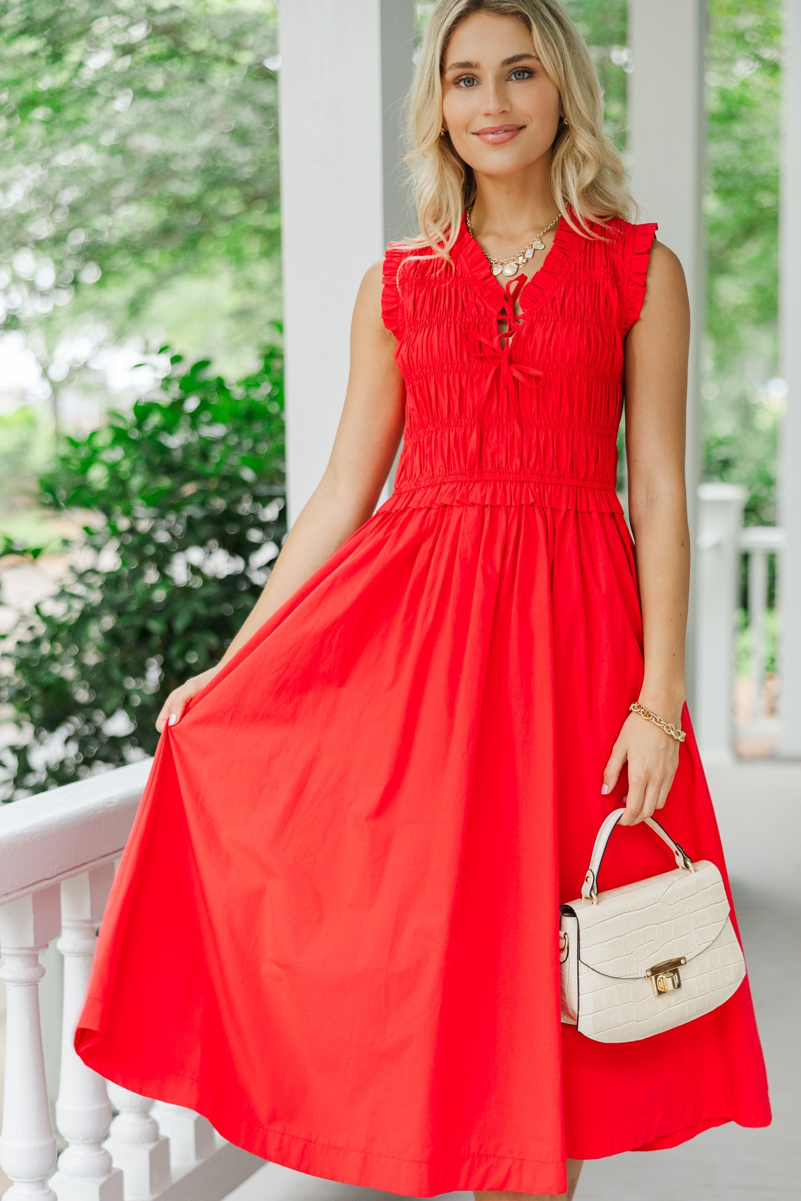 Red Maxi Dress for Women - Elegant Long Flowy Dress for Summer, Beach, Parties & Special Occasions