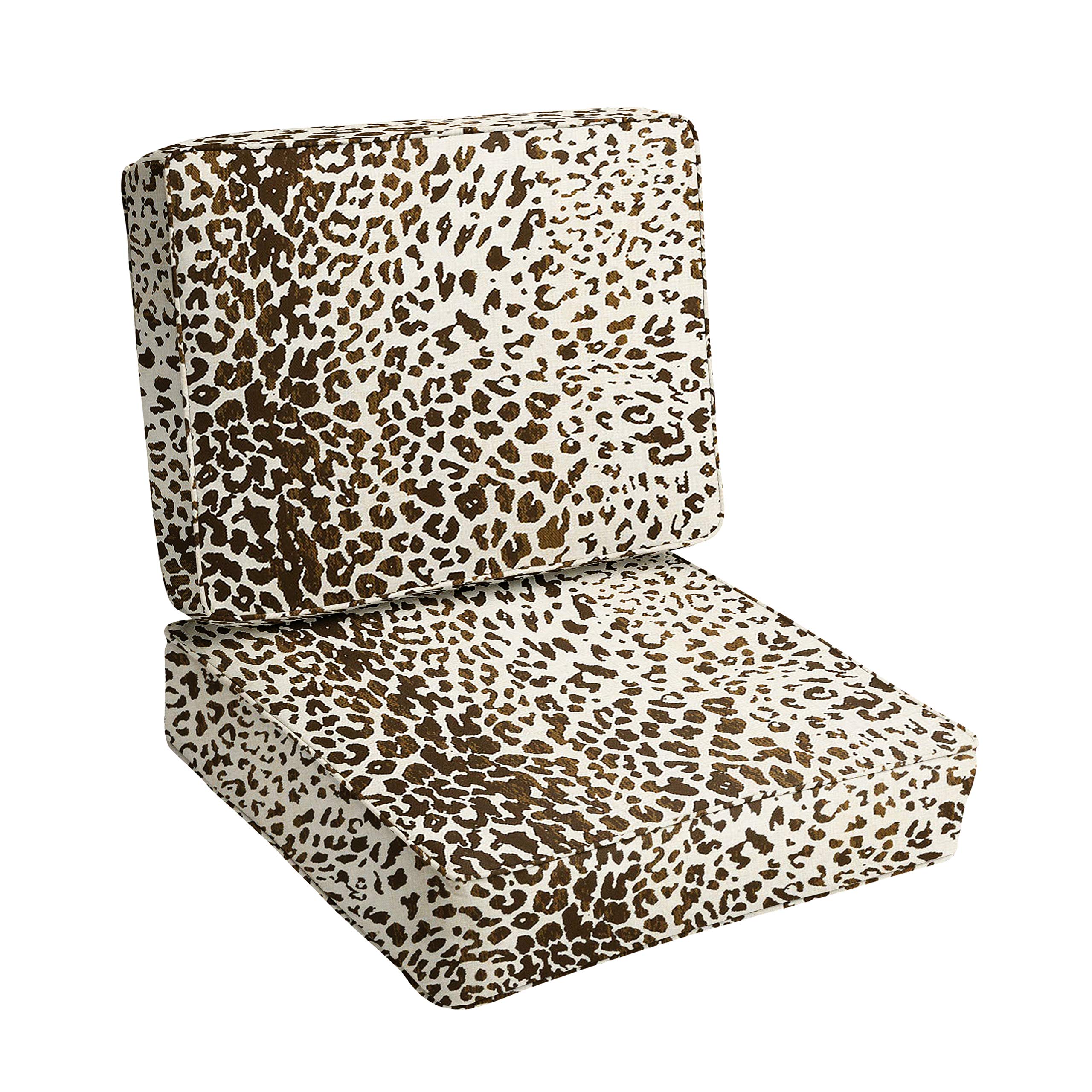 Sorra Home AMZ858021SC Indoor/Outdoor Decorative Throw Pillow Cushion Set - Espresso Leopard Print - Perfect for Sofa, Patio, Bedroom & Living Room Decor