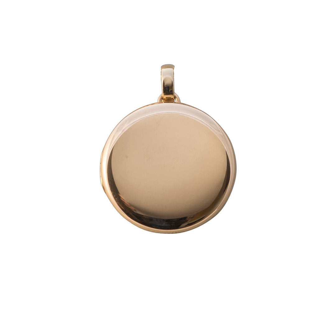 18K Yellow Gold Round Locket Pendant Necklace - Elegant Heart Photo Keepsake Jewelry for Women, Gift for Mom, Wife, Girlfriend | Perfect for Valentine's Day, Anniversary & Special Occasions