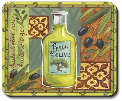 Premium Olive Oil Art Plates Mouse Pad - Non-Slip Desk Mat for Computers & Office Use, Perfect Gift for Home & Office Decor