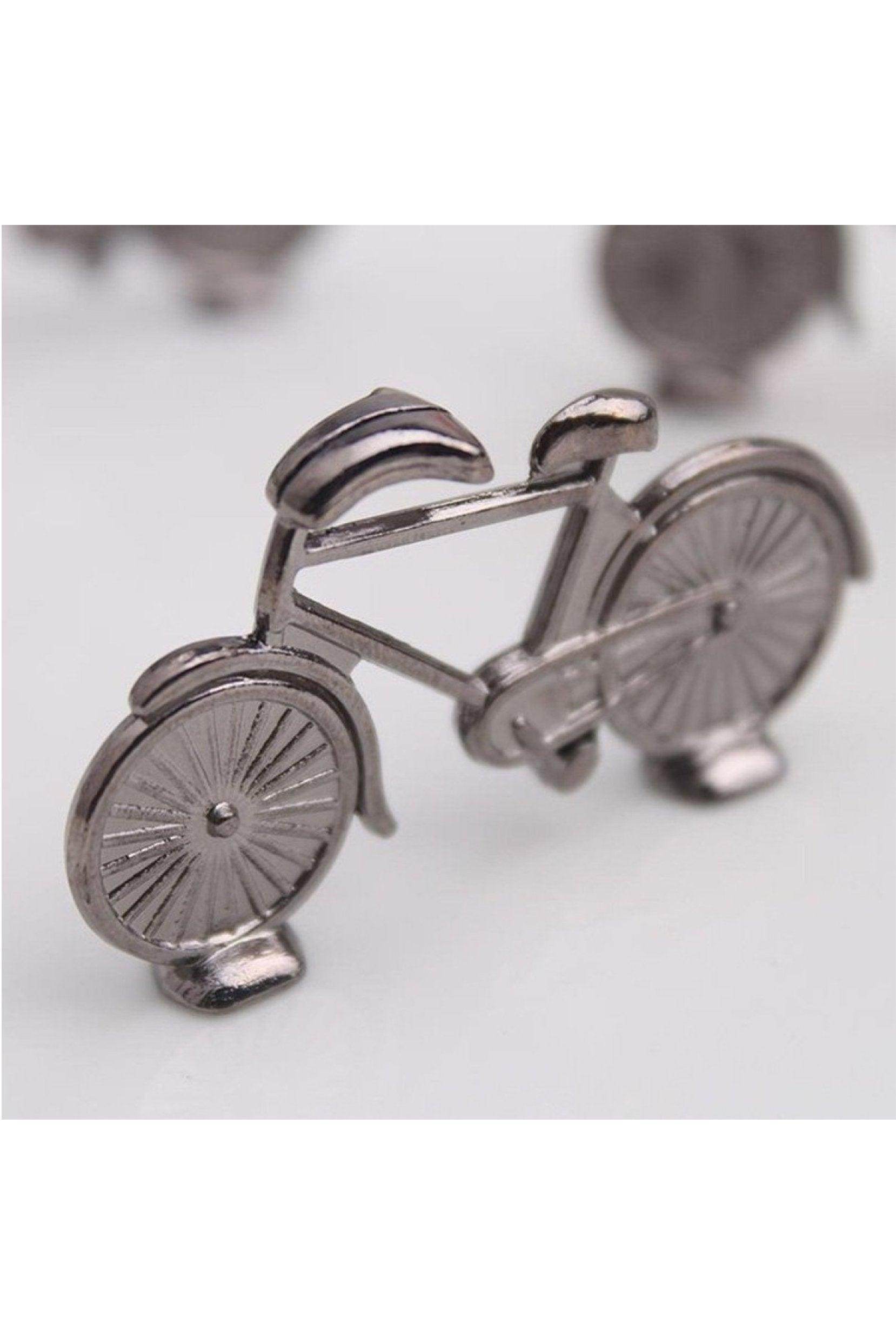 Elegant Pewter Bicycle Place Card Holders - Set of 6 for Wedding, Party & Table Decor - CGF0228