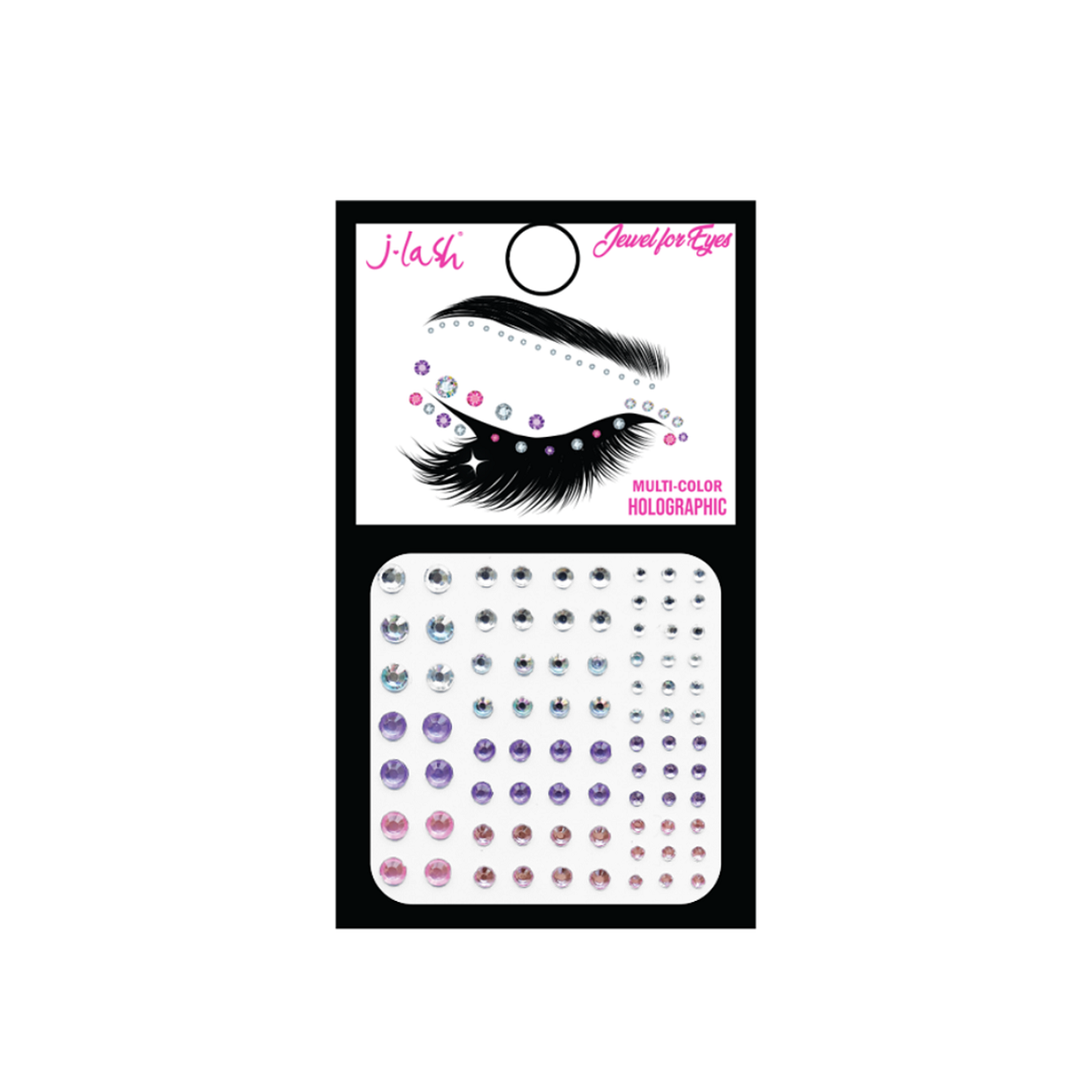 Multi-Color Holographic Eye Jewelry - Shimmering Rhinestone Eye Gems for Parties, Raves & Festivals | Perfect for Costumes, Cosplay & Festival Makeup Looks