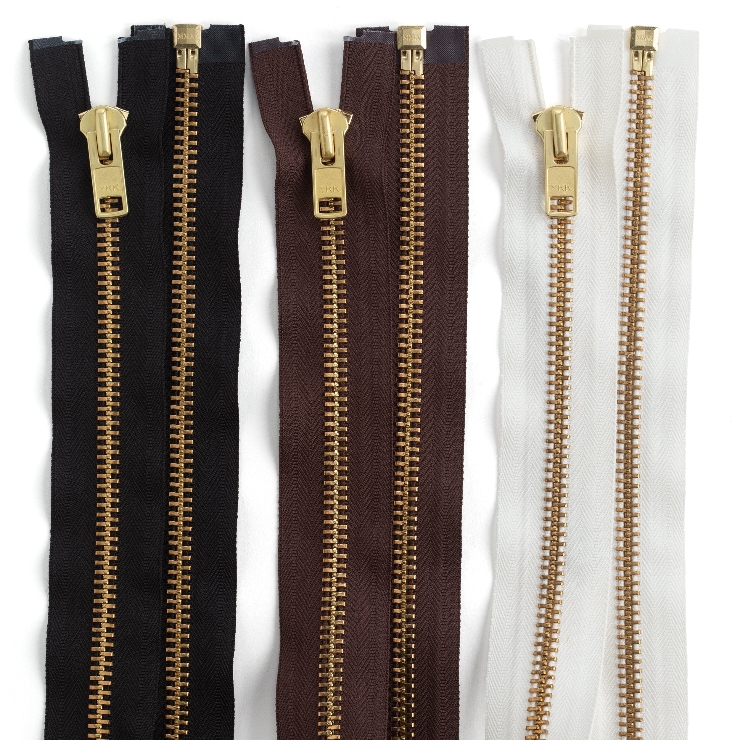 YKK #10 Heavy Duty Brass Complete Chap Zipper for Jackets, Pants & Outdoor Gear - Durable & Smooth Zipper for Clothing & DIY Projects