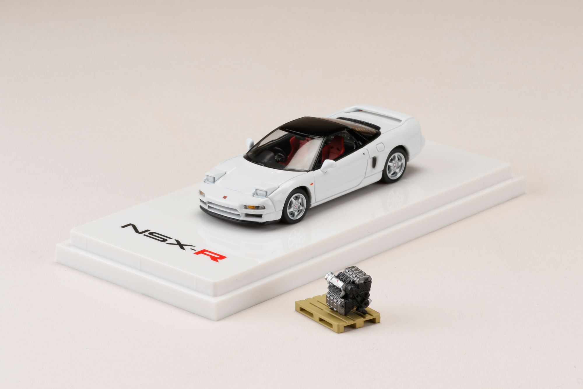 1:64 Honda NSX (NA1) Type R 1992 Championship White Diecast Model Car with Engine Display - Collectible Japanese Sports Car for Display, Racing Enthusiasts & Hobbyists