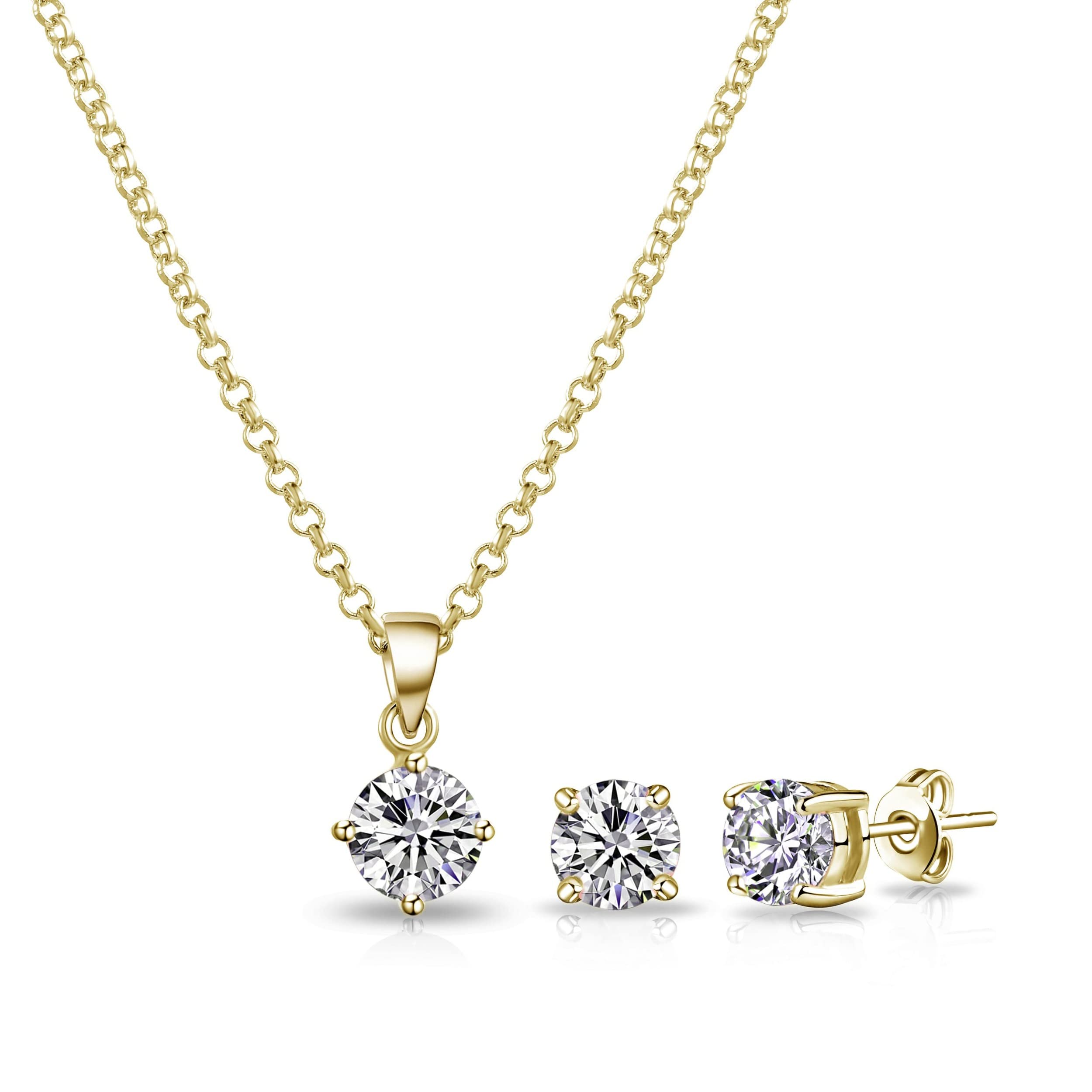 Philip Jones Gold Plated Zircondia® Crystal Ring Set for Weddings & Parties
