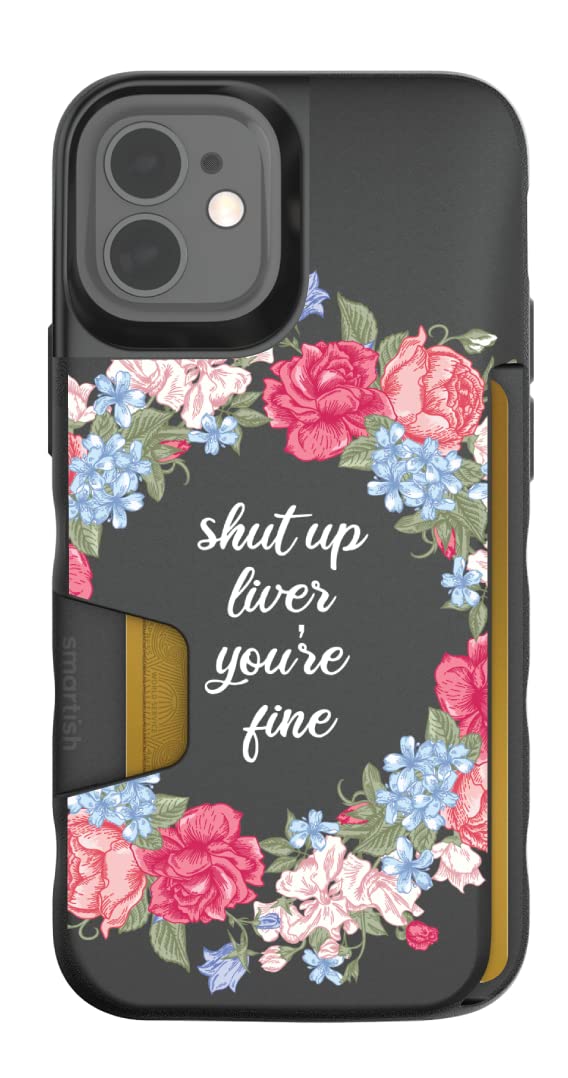 Smartish Chatty Liver iPhone 12 Mini Wallet Case - Slim Protective Credit Card Holder with Wallet Slayer Vol 1 Design - Perfect for Everyday Use, Commuting & Travel - Fits iPhone 12 Mini