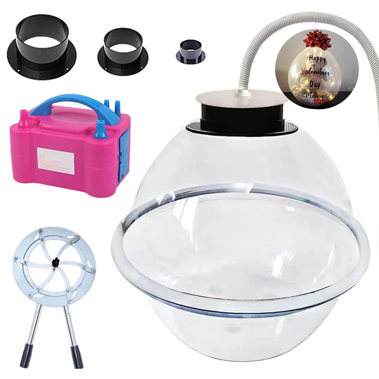 Electric Balloon Stuffing Machine with Interchangeable Nozzles - DIY Balloon Pump for Filling Plush Toys, Party Decorations & Gift Wrapping - Perfect for Birthday Parties, Baby Showers & Holiday Decor