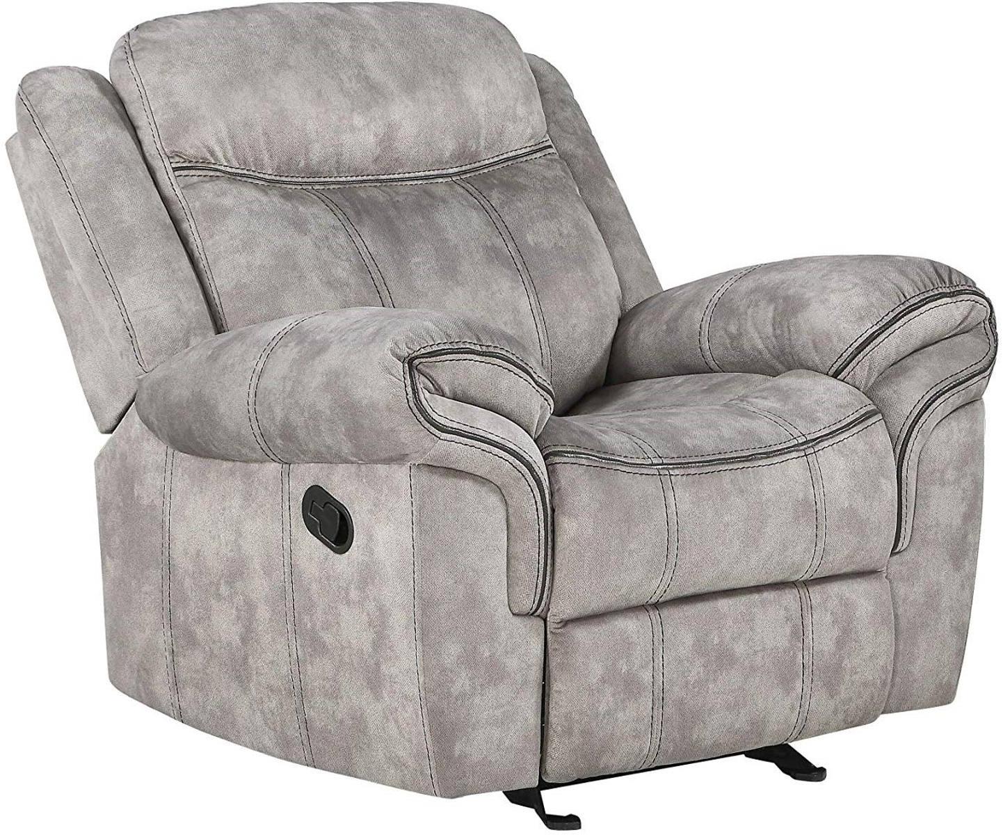 Acme Furniture Zubaida Motion Glider Recliner - 2-Tone Gray Velvet Upholstery, Power Reclining Chair with Smooth Motion | Perfect for Living Room, Home Theater & Nursery Comfort (Model 55027)