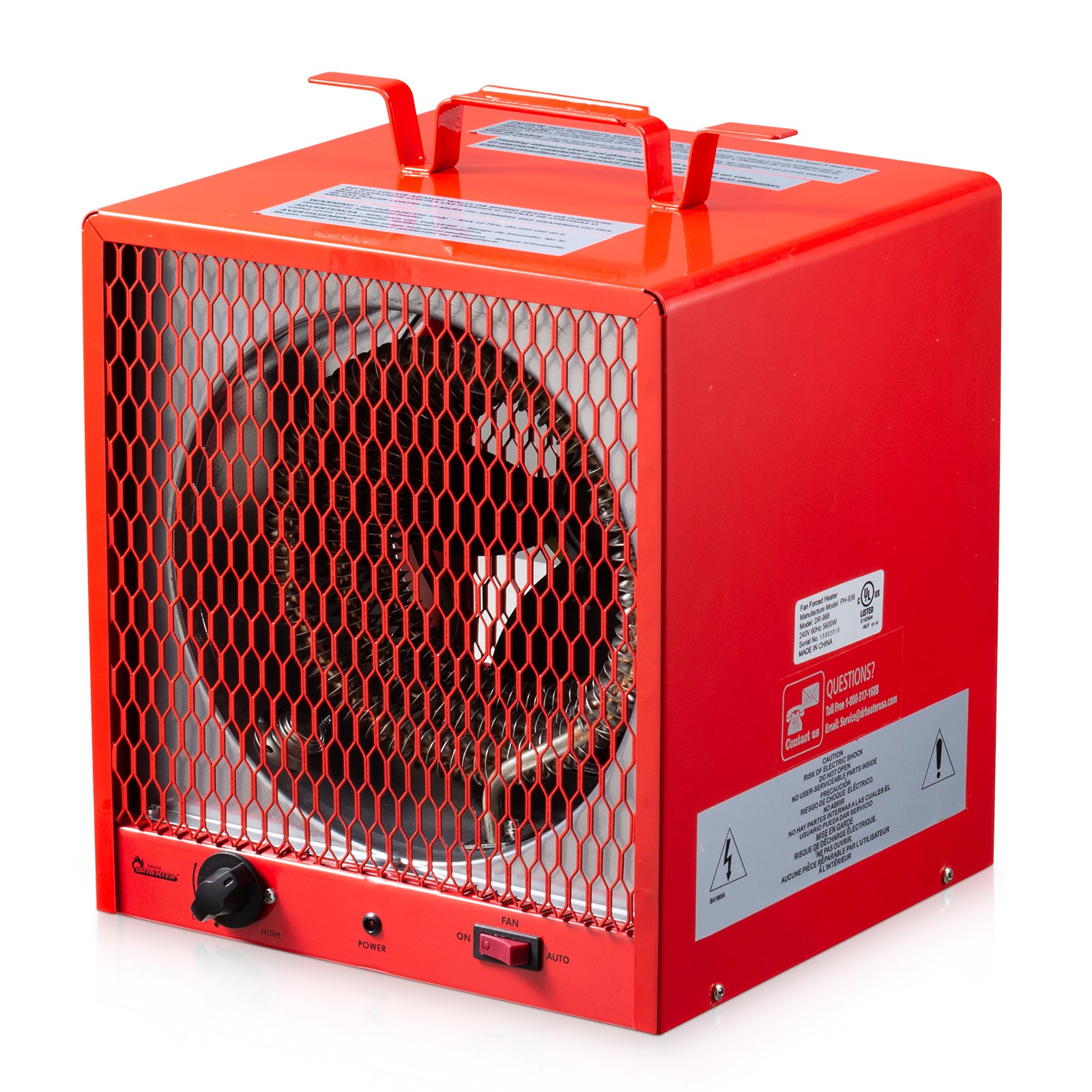 Dr. Infrared Heater DR-988 5600W Portable Industrial Space Heater for Warehouses, Garages & Workshops - Powerful Electric Heating Solution
