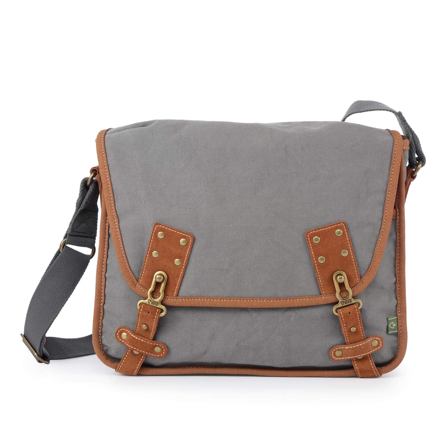 TSD Brand Stylish Dolphin Studded Messenger Bag for Men & Women - Trendy Grey Crossbody Bag for Work, School & Travel