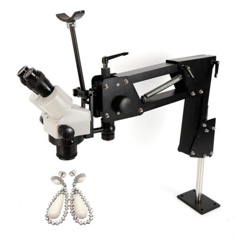 7X-45X Zoom Jewelry Microscope with Multi-Directional Stand & Inlaid Mirror - Perfect for Jewelry Making, Watch Repair, and Detailed Crafting Work