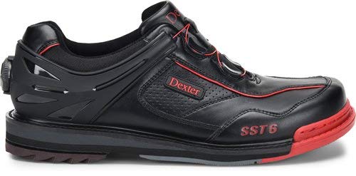Dexter SST 6 Hybrid BOA Bowling Shoes for Men - Black/Red - Size 10.5 - Perfect for League Play & Tournament Performance