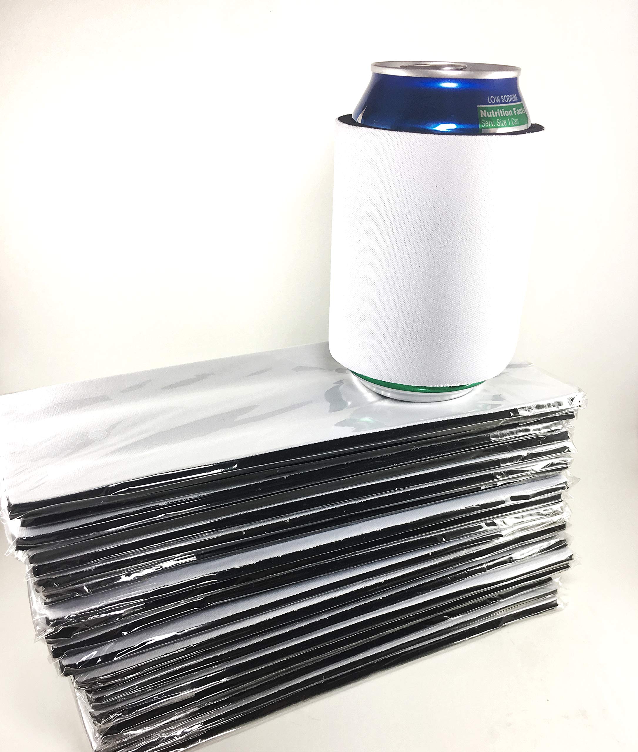 White Slap Can Cooler Blanks for Sublimation or Vinyl - Bulk Neoprene Party Favors (20 Pack) - Perfect for Tailgating, BBQs, and Outdoor Events