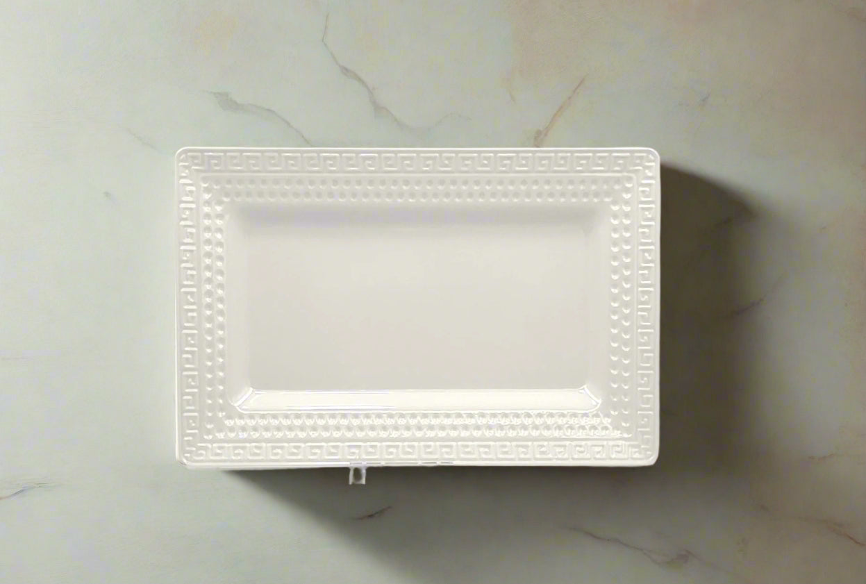 13.5x9 Inch White Melamine Platter - Durable & Stylish Serving Tray for Parties, Picnics, and Everyday Use