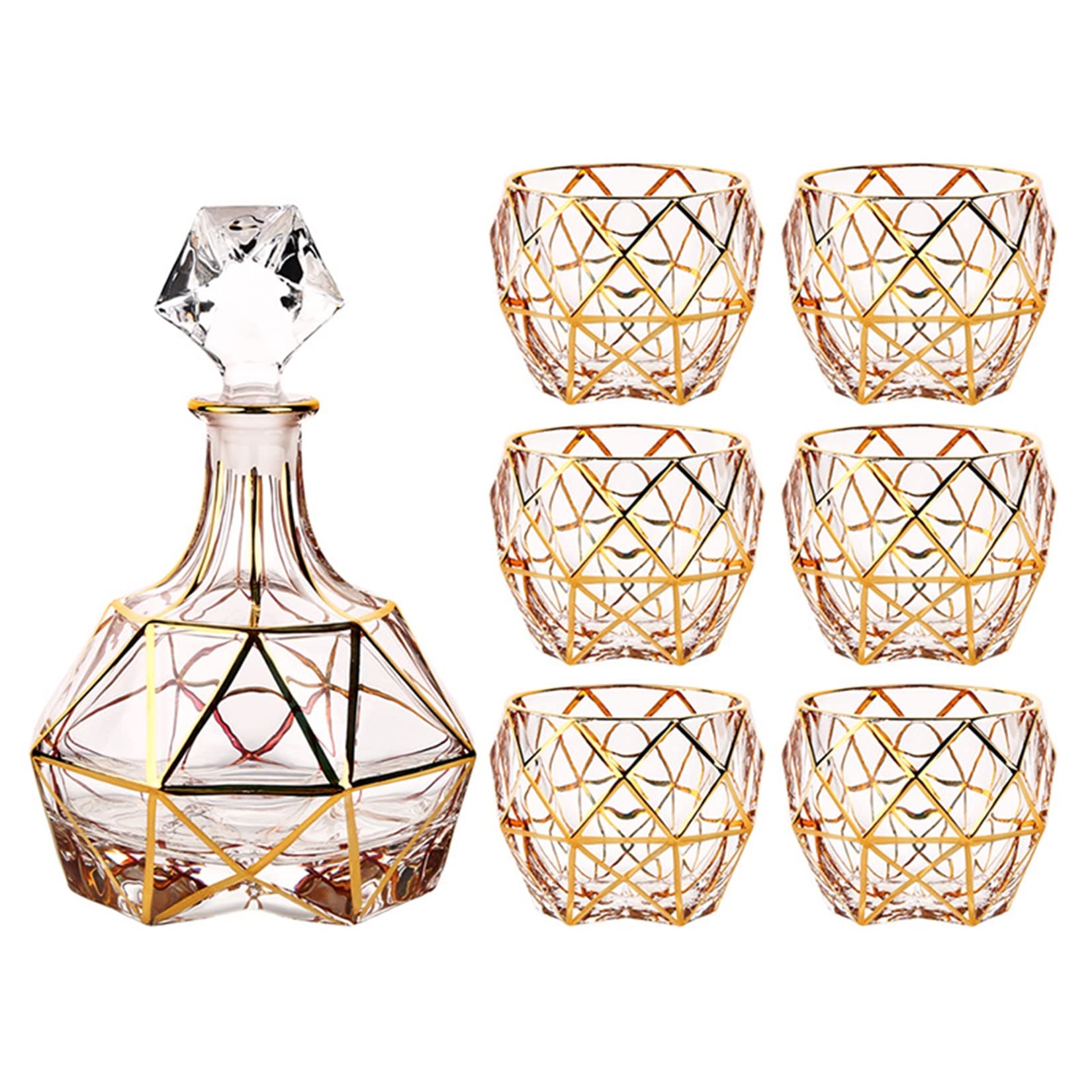 Premium Crystal Whiskey Decanter Set with 6 Glasses - Elegant Liquor Decanter & Tumbler Gift Set for Men, Anniversary, Housewarming - Perfect for Whiskey Tasting, Home Bar Decor & Special Occasions