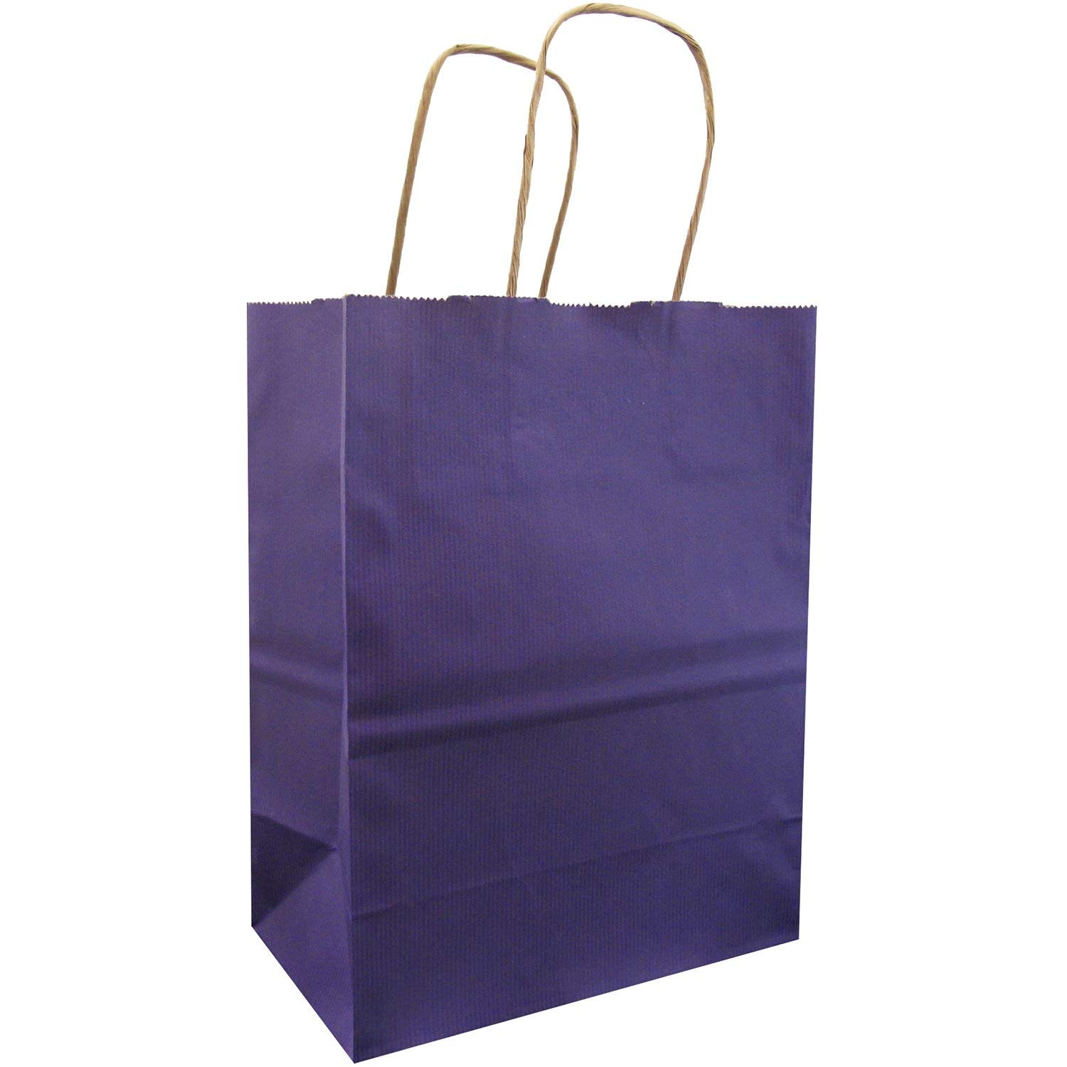 Jillson & Roberts Medium Kraft Paper Bags, Purple (100 Pack) - Eco-Friendly Gift Bags for Parties, Weddings, Retail Packaging & Small Business Use