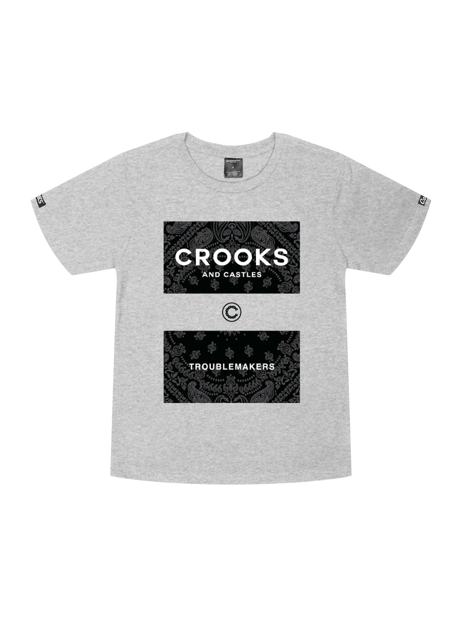 Crooks & Castles Youth Boys Klepto Paisley Graphic T-Shirt - Stylish Kids Tee for Casual Wear & Street Fashion