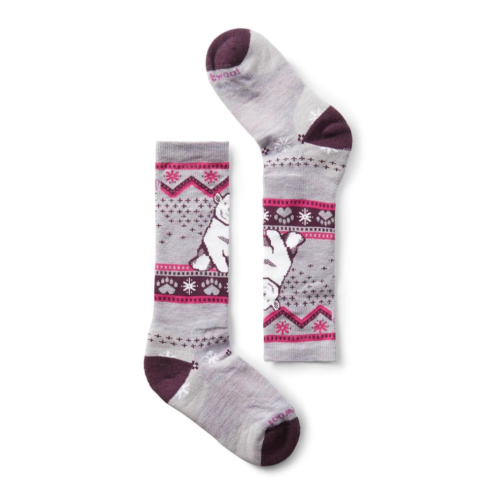Smartwool Kids Ski Socks - Polar Bear Print, Merino Wool Thermal Socks for Cold Weather, Winter Sports & Outdoor Activities