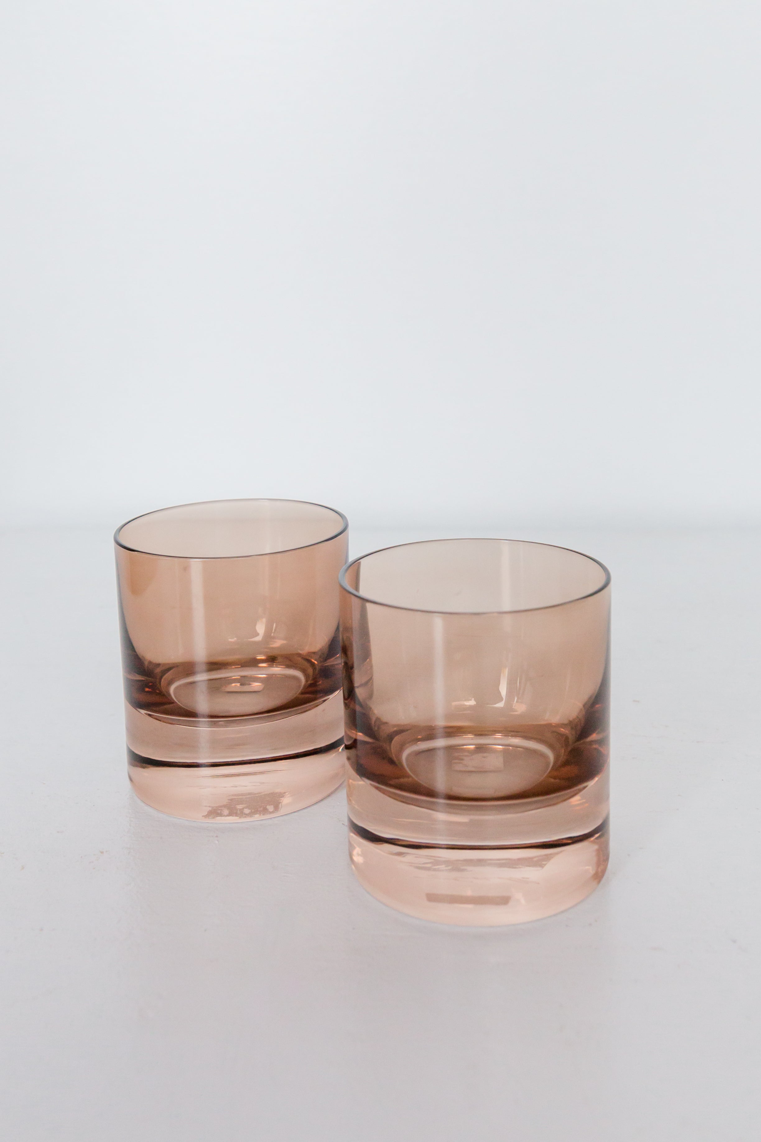 Estelle Colored Rocks Glass Set of 2 - Mocha Mousse (Amber Smoke) | Elegant Cocktail Glasses for Whiskey, Bourbon & Iced Drinks | Perfect for Home Bar, Parties & Gifts