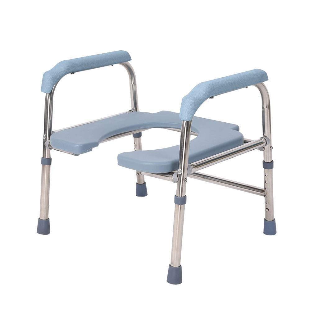 Adjustable Height Bedside Commode Chair - Shower Stool with 6-Level Height Settings (Color: A) - Ideal for Elderly, Disabled & Post-Surgery Bathroom Safety