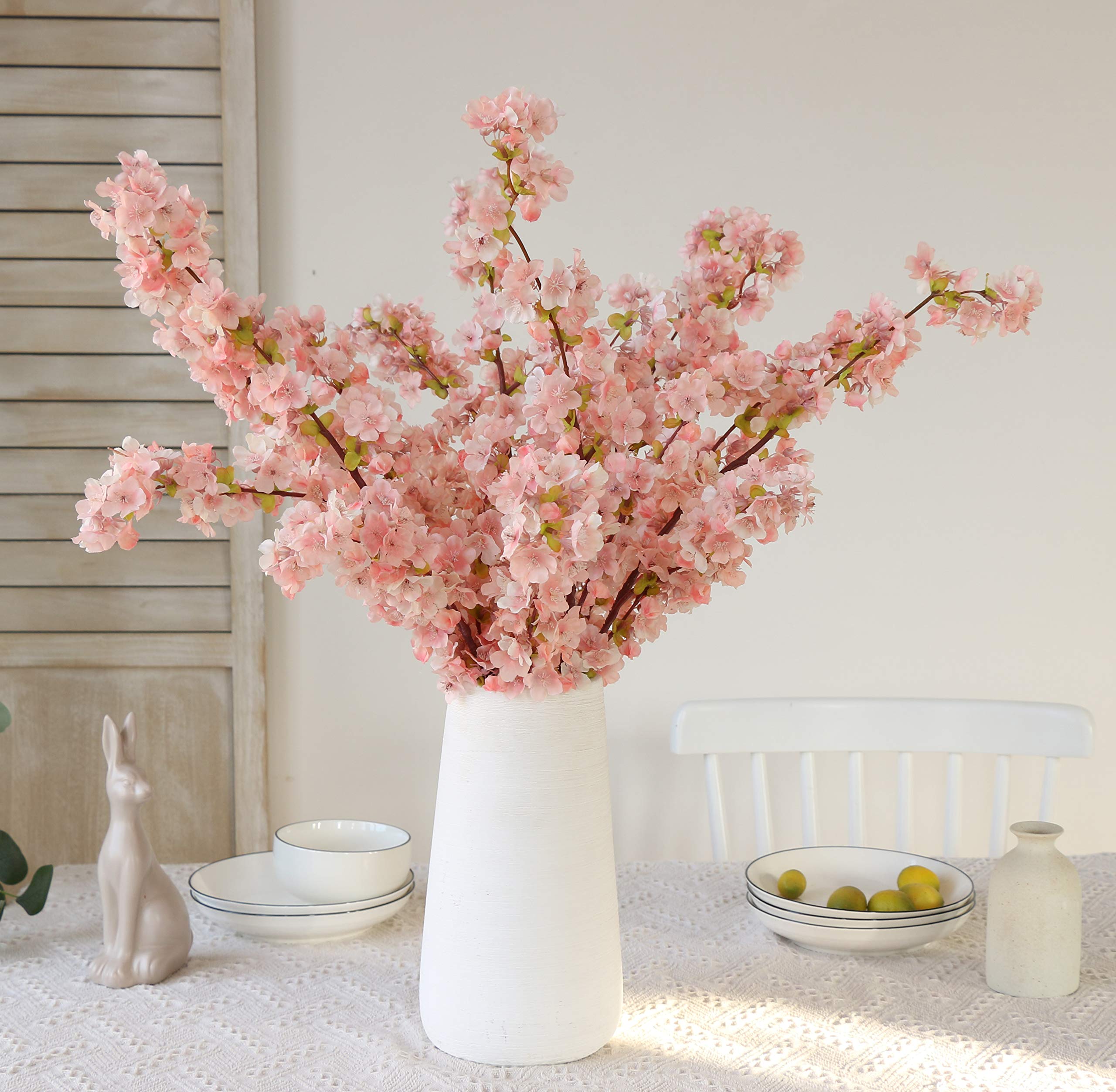 3Pcs Artificial Cherry Blossom Flowers - 31 Inch Pink Fake Floral Arrangements for Home, Wedding, Office Decor | Perfect for Spring Centerpieces, Table Decorations & Party Backdrops