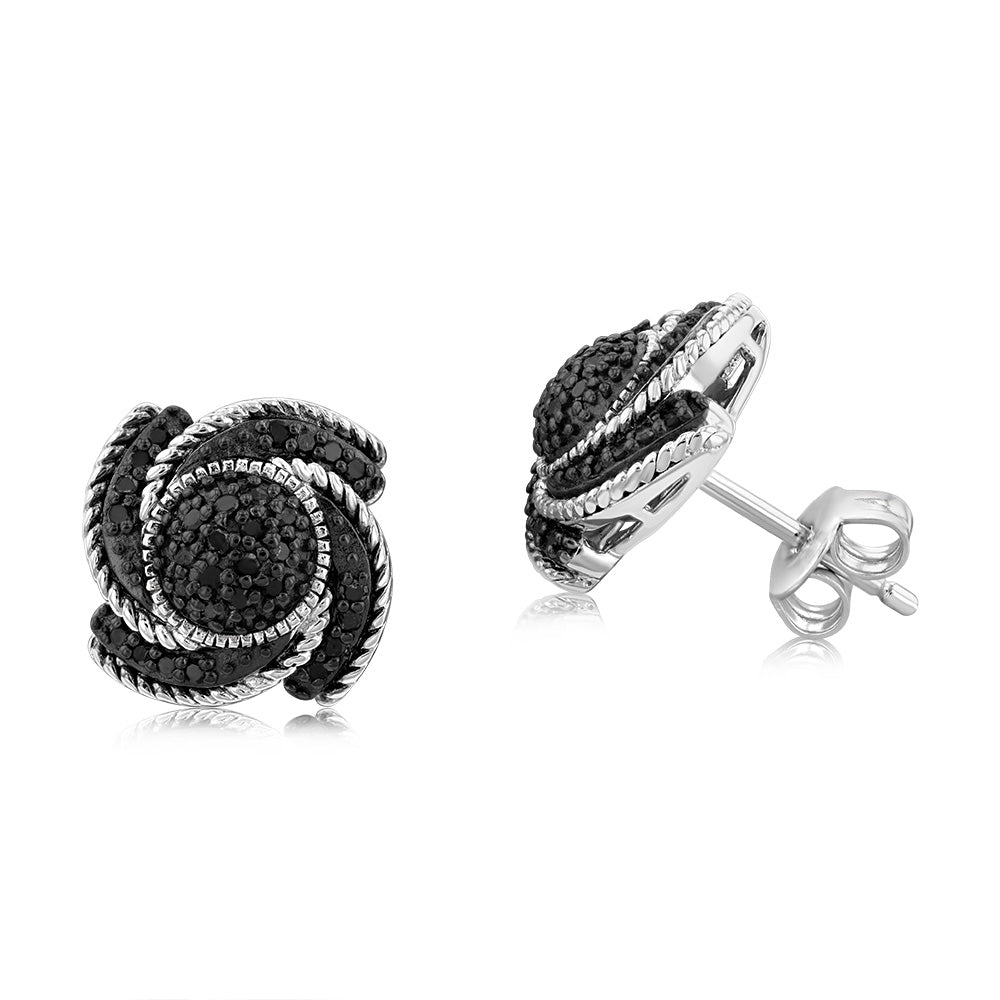 1/4 Carat Black Diamond Stud Earrings in Sterling Silver for Women - Elegant Hypoallergenic Jewelry for Everyday Wear & Special Occasions