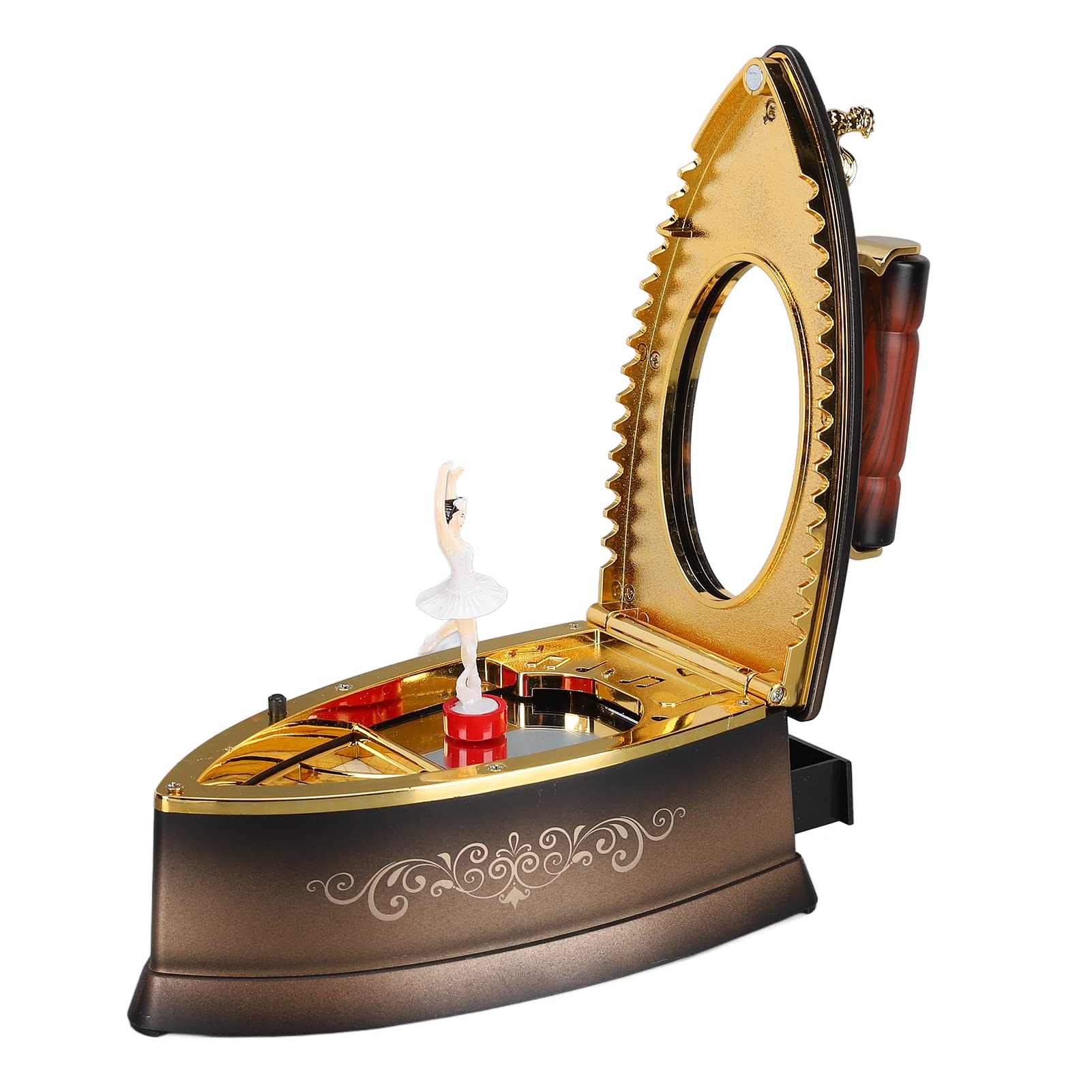 Vintage Electric Iron Musical Box with Dancing Girl - Perfect Birthday Gift for Music Lovers
