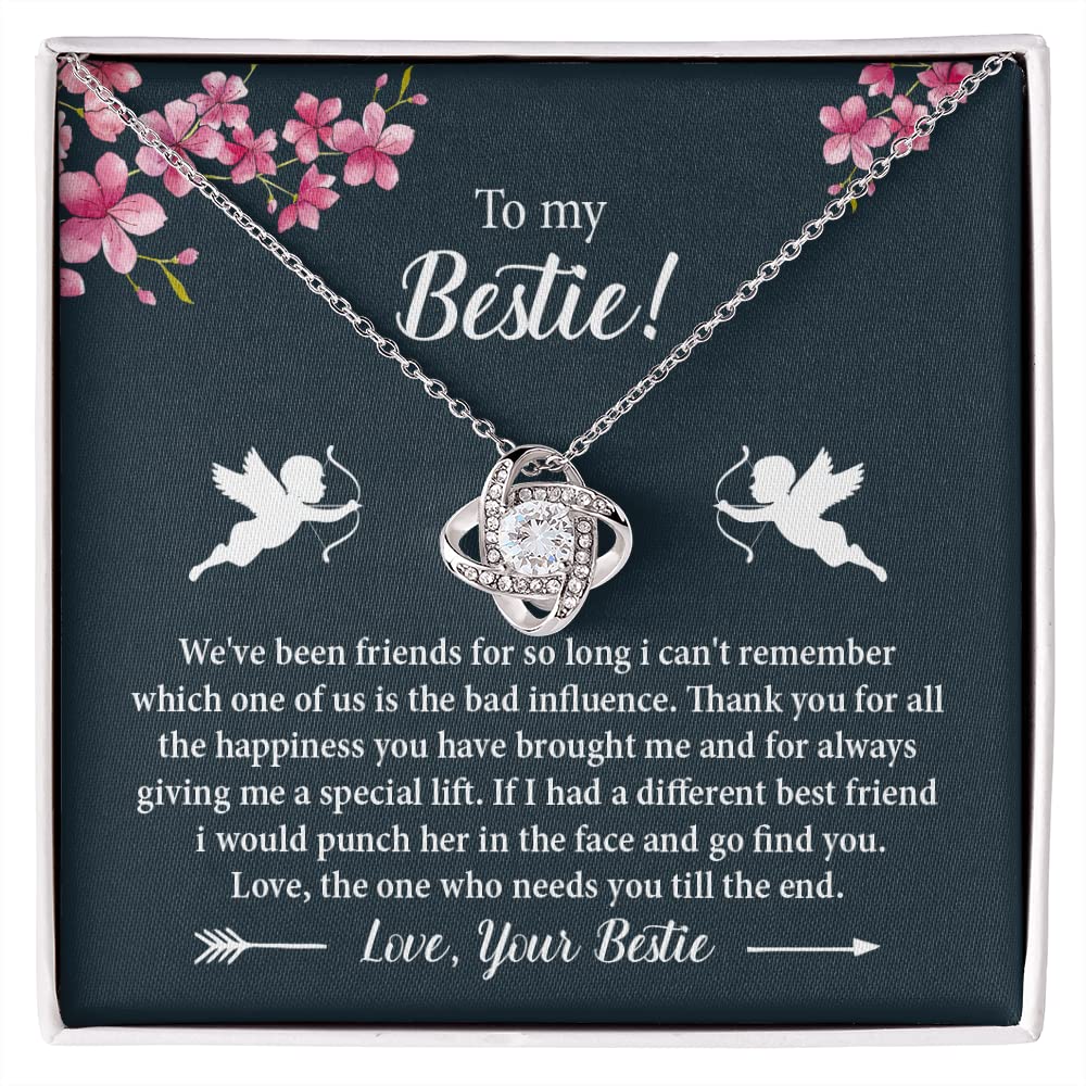 Best Friend Birthday Gifts for Women - Thoughtful Long Distance Friendship Jewelry Necklace with Message Card for Bestie | Meaningful Present for Sister, BFF & Close Friends | Anniversary, Graduation, Valentine's Day Gift Idea