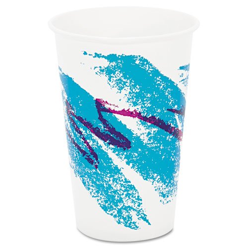 SCCRW16J - 16oz Jazz Waxed Paper Cold Cups for Iced Coffee, Smoothies & Soft Drinks | Eco-Friendly Disposable Cups for Parties, Cafes & Takeout