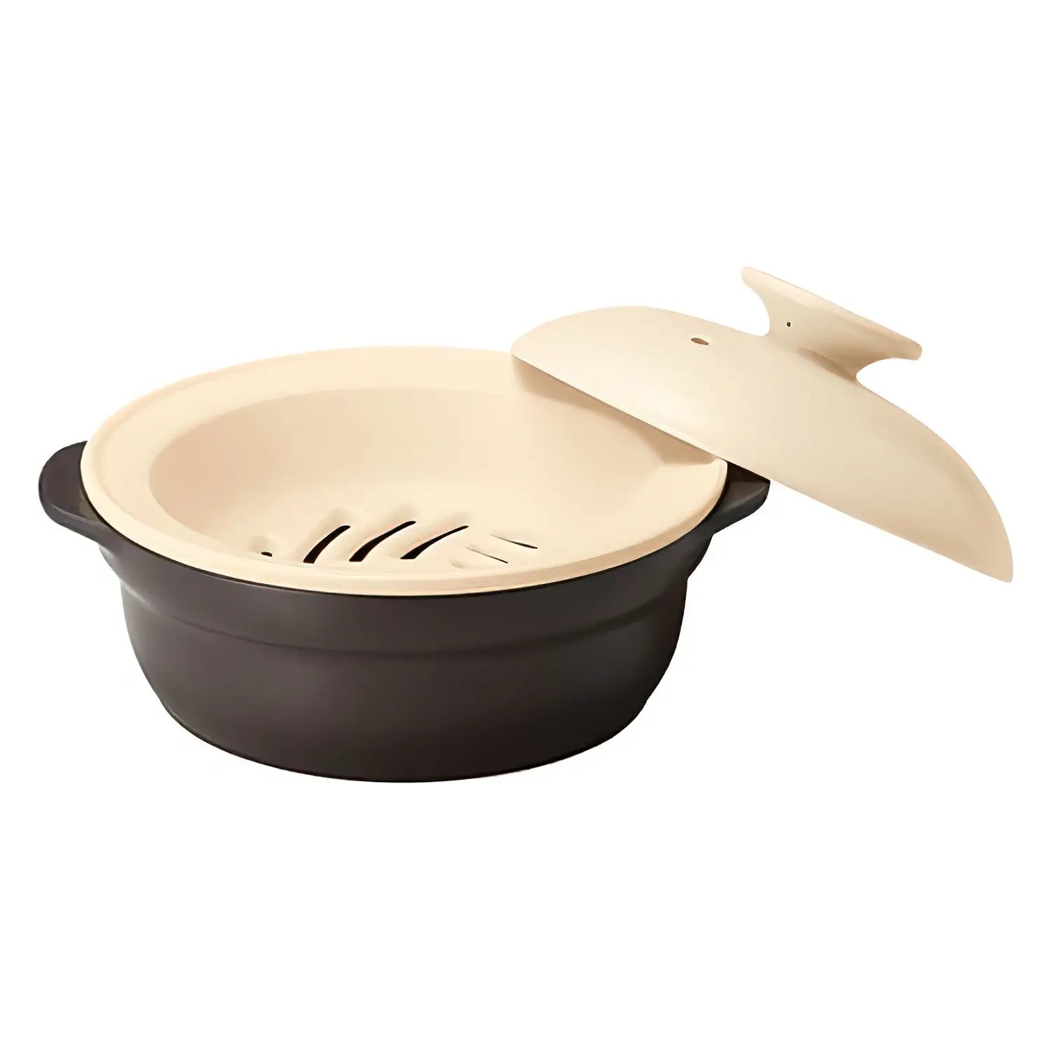 Premium Karl Ceramic Induction Donabe Casserole Pot with Steamer Insert - Japanese Clay Pot for Hot Pot, Steaming & Slow Cooking - Perfect for Home Dining & Family Gatherings