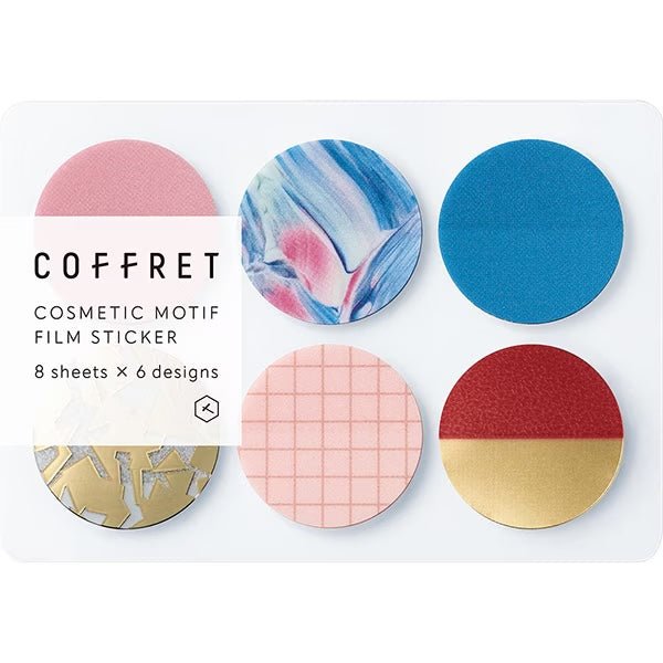 COFFRET Cosmetic Motif Film Stickers Circle - Decorative Scrapbooking Supplies by KING JIM - Perfect for DIY Crafts, Journaling, and Photo Album Decoration