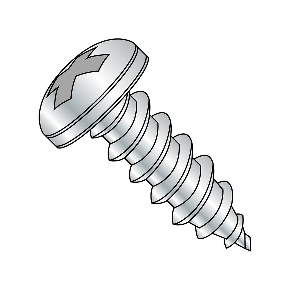 Small Parts 1220APP #12-11 Steel Sheet Metal Screws, Zinc Plated Pan Head Phillips Drive Type A, 1-1/4