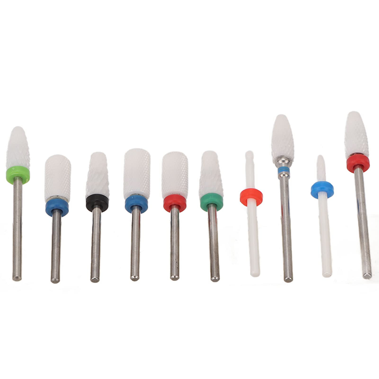 10pcs 20 Holes Ceramic Nail Drill Bit Holder Set - Dustproof Nail Grinding Heads for Acrylic & Gel Nails - Professional Manicure Pedicure Tools for Home Salon & Nail Art - Perfect for DIY Nail Care & Professional Nail Technicians