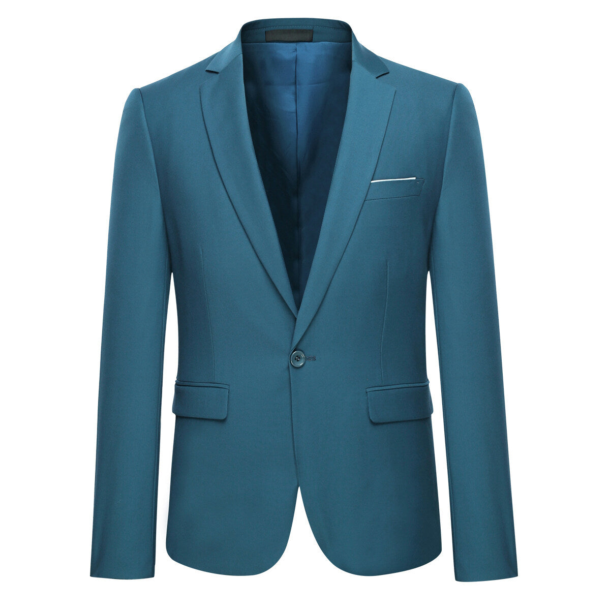 Ocean Blue Slim Fit Casual Blazer for Men - Lightweight Business Jacket for Office, Weddings & Formal Events
