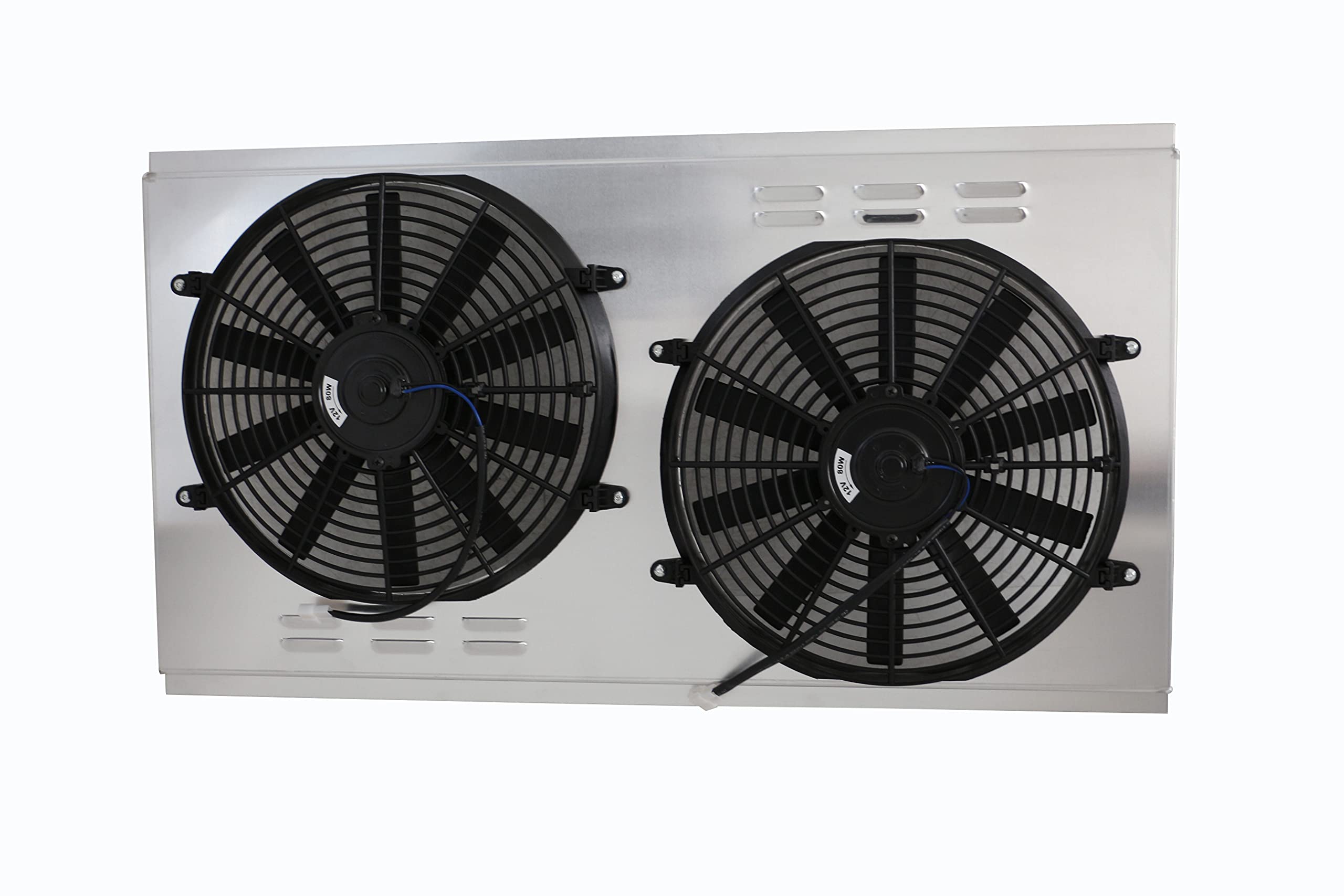1988-2000 Chevy/GMC C/K Series Aluminum Shroud with 14'' Cooling Fans - Perfect for C1500, C2500, C3500, K1500, K2500 Models - Ideal for Truck Upgrades & Engine Cooling