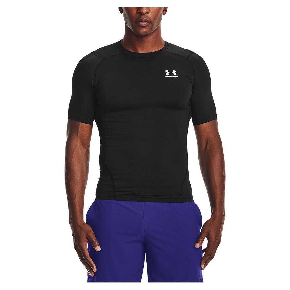 Men's HeatGear Armour Short Sleeve Workout Shirt - Moisture Wicking & Breathable Athletic Top for Running, Gym & Outdoor Sports