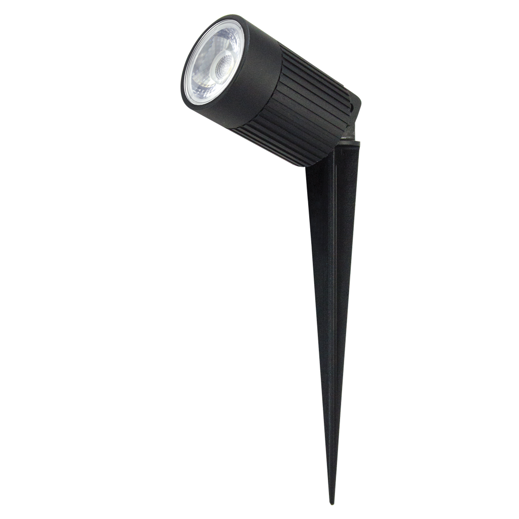 12W Zoom Pro 12/24V DC Waterproof IP67 Black LED Landscape Spike Lights for Garden, Pathway, and Yard Lighting - Outdoor Decorative & Security Illumination