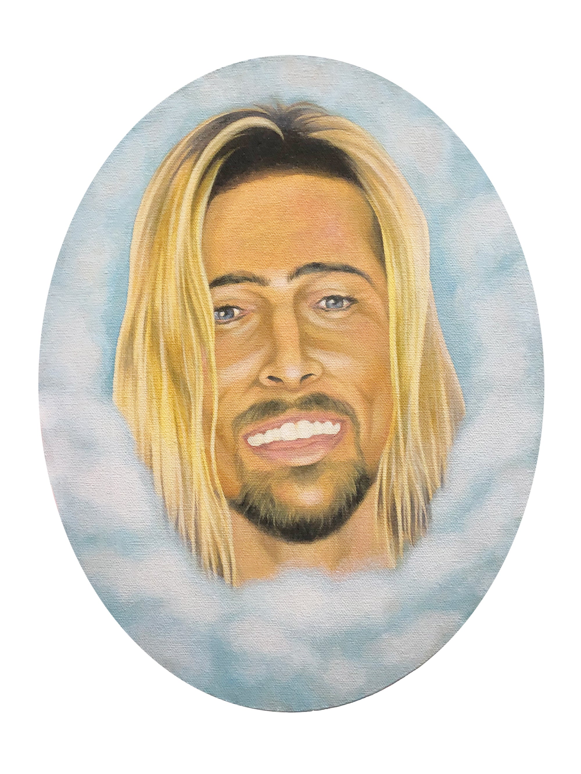 High-Quality Brad Pitt Portrait Painting - Handmade Canvas Wall Art for Home & Office Decor | Perfect Gift for Movie Fans & Art Collectors
