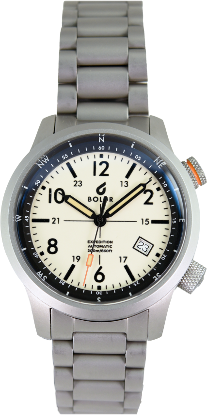 BOLDR Expedition I White Sands Watch - Pre-Owned Durable Automatic Diver's Timepiece for Men - Perfect for Outdoor Adventures, Diving & Everyday Wear